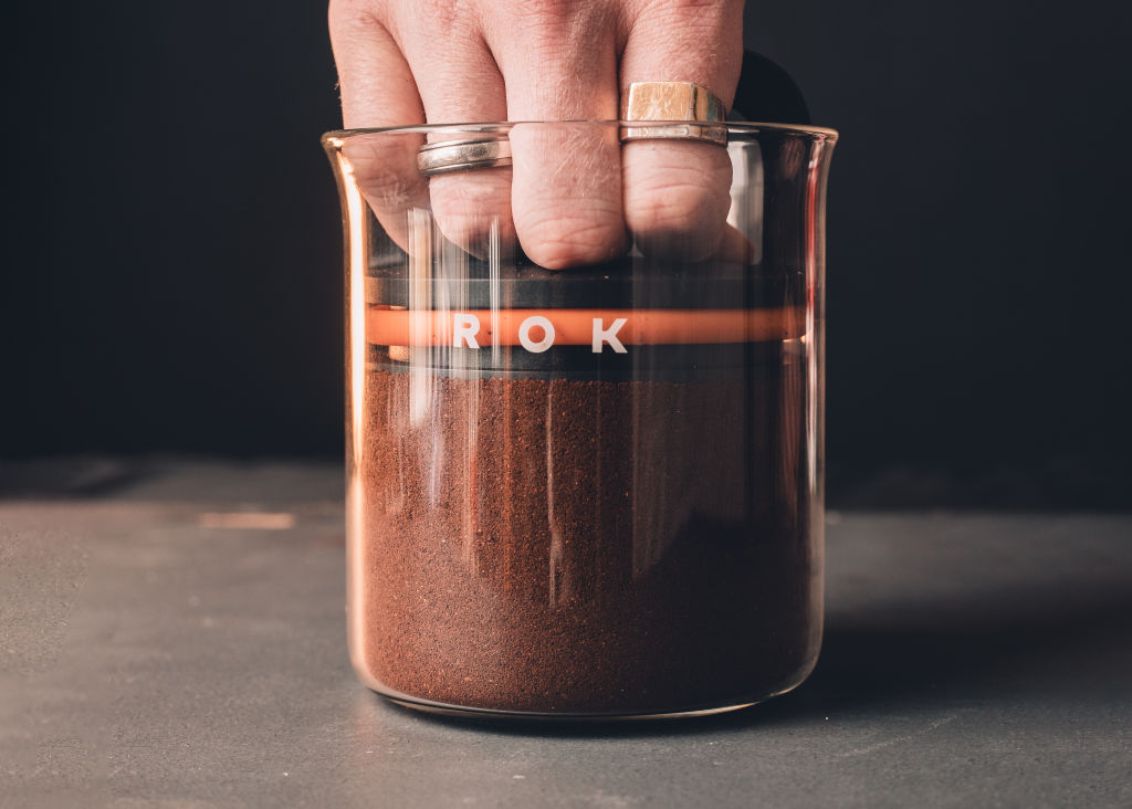 The ROK zero jar will keep your coffee beans and grounds fresher for longer.