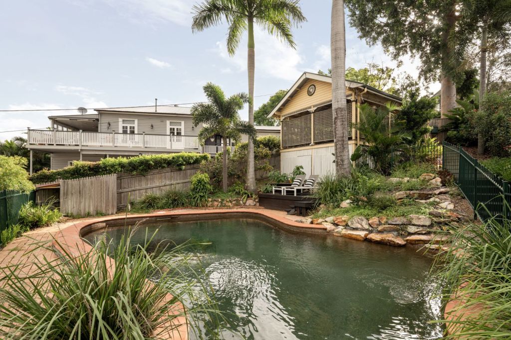 Set back from the street, the house is very private and peaceful - which would have been a bonus for the Rudd-Rein family during his years in parliament. Photo: Belle Property Bulimba