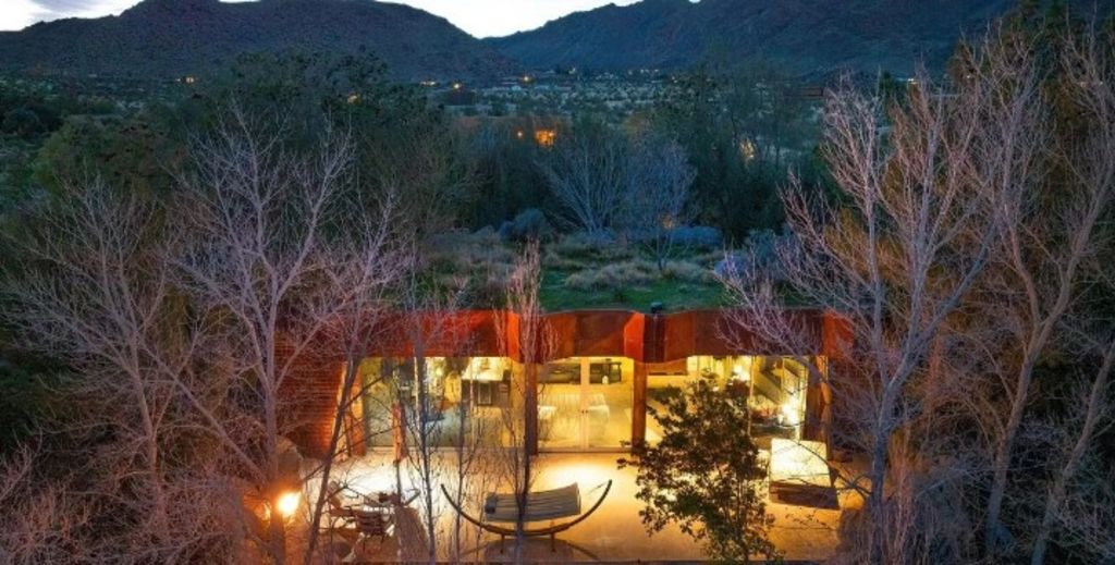 Invisible rock house for sale in California has a meadow on the roof. Photo: Sotheby's International Realty Malibu Brokerage
