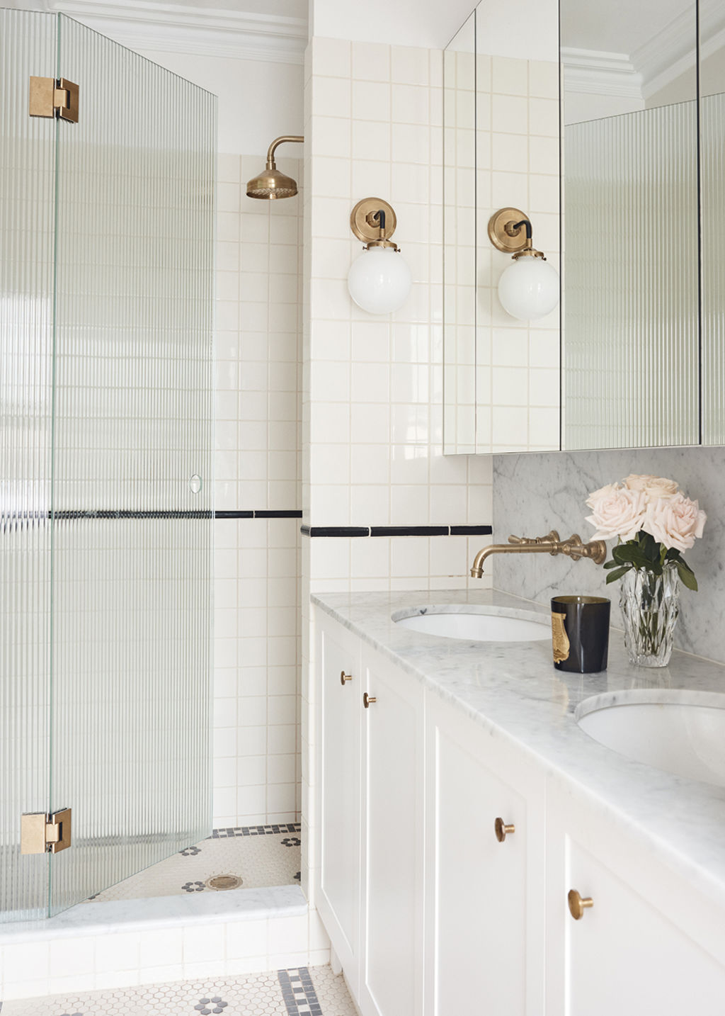 The design team created their version of a traditional New York-style  bathroom. Photo: Damian Bennett