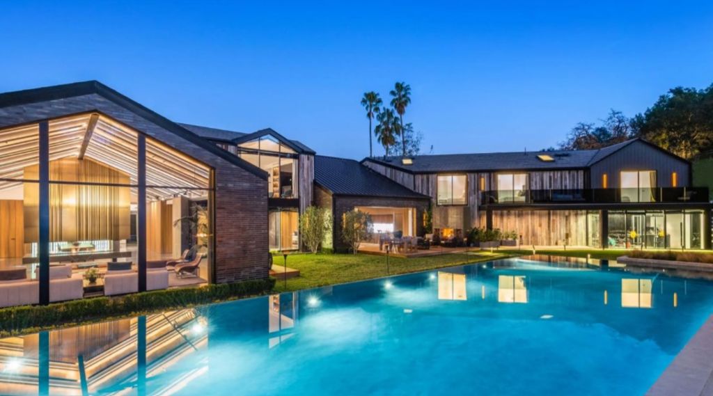 The modern farmhouse retreat is in the celebrity enclave of Hidden Hills. Photo: Concierge Auctions