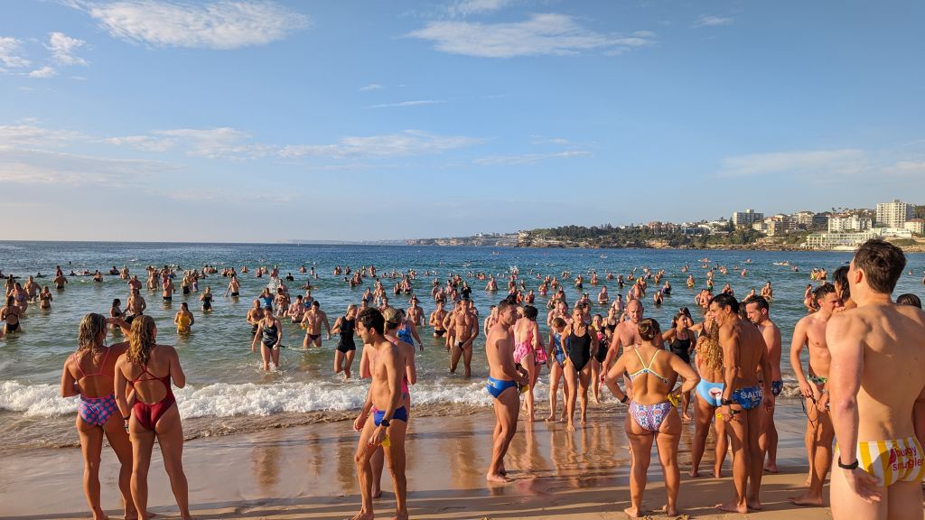 Not even the chilly winter temperatures can keep the dedicated Bondi Salties away on a Friday morning. Photo: Supplied