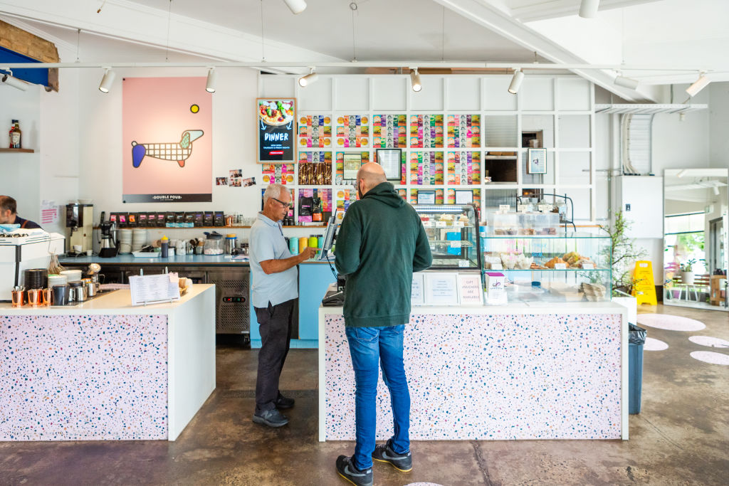 The colourful Double Pour Cafe in Bentleigh. Photo: Greg Briggs