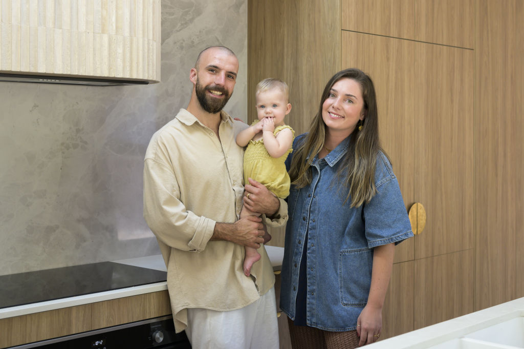 Meehan and McIntosh, pictured with daughter Sunnie, bought the house in late 2020. Photo: Atelier Photography