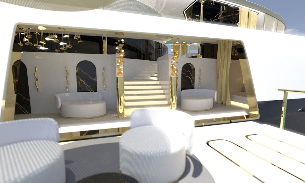 The initial design plans feature interiors with copious amounts of gold and marble. Photo: Migaloo