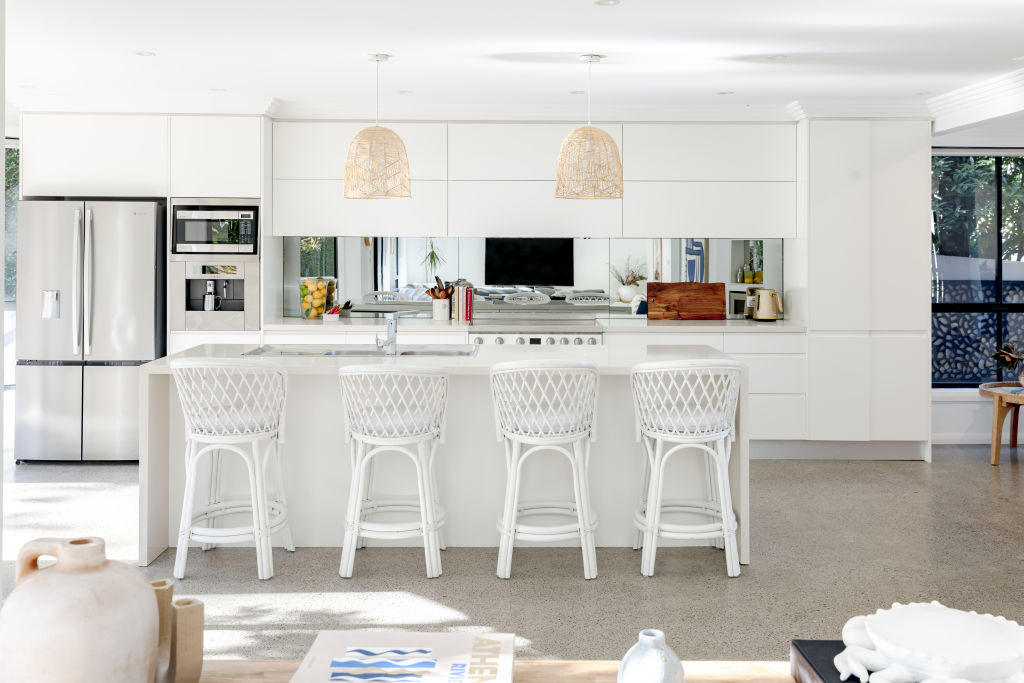 The couple set about imbuing the home with a Mediterranean coastal style. Photo: Trudy Pagden