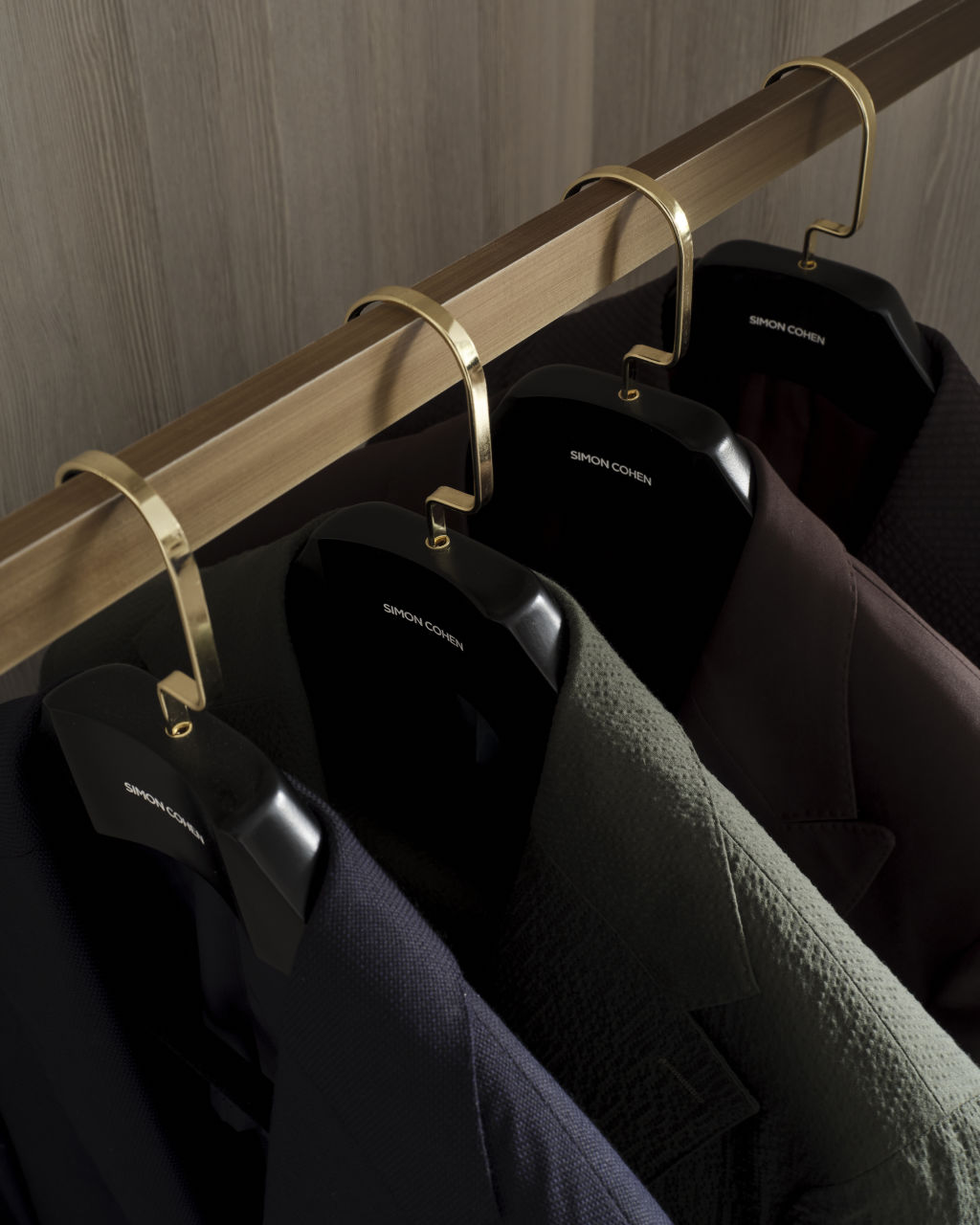 The coat hangers are personalised for a luxe touch. Photo: Supplied