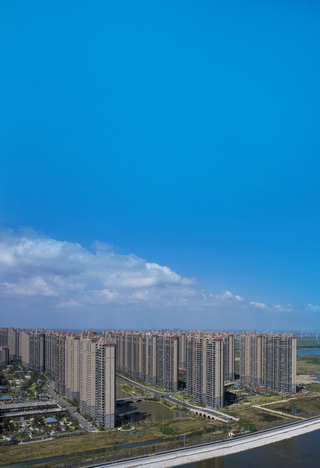 Apartment buildings at China Evergrande Group's Life in Venice real estate and tourism development in Qidong, Jiangsu province, China in 2021, at the time the company was on the brink of default. Photo: Qilai Shen