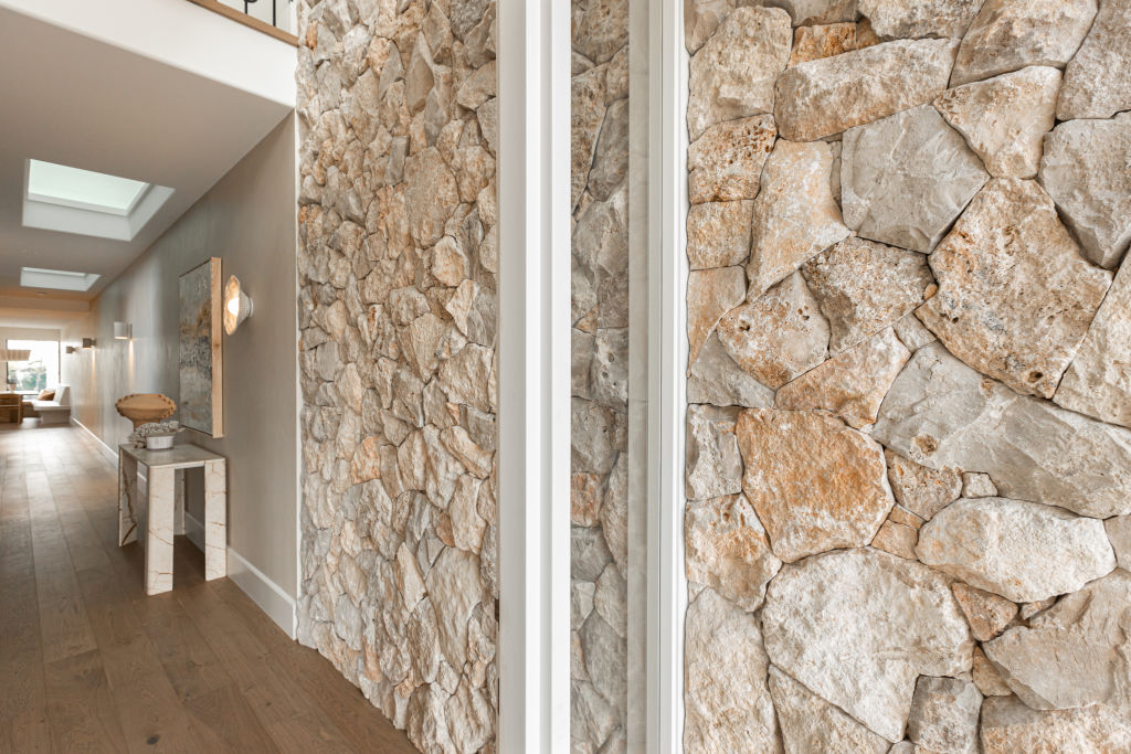 The stone feature wall took over seven months to complete. Photo: Grace Picot