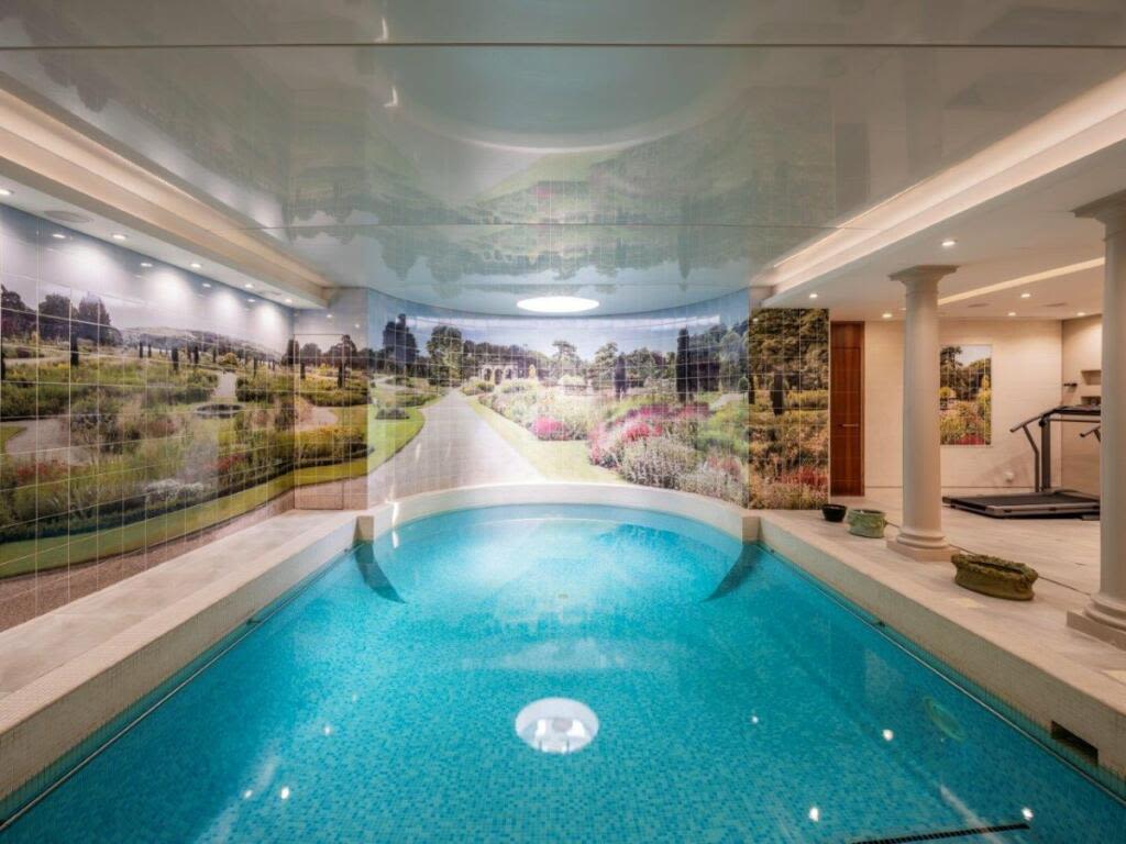 The indoor pool at the luxe Little Venice villa.