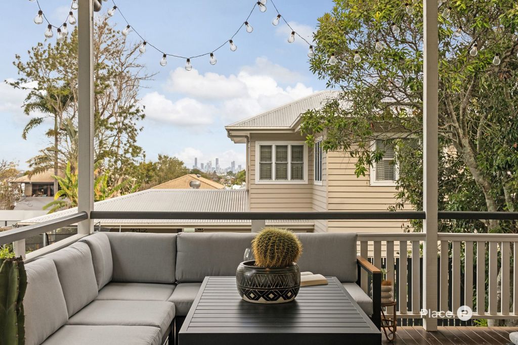 A city glimpse from a shady spot on the verandah.  Photo: Place Estate Agents Ascot