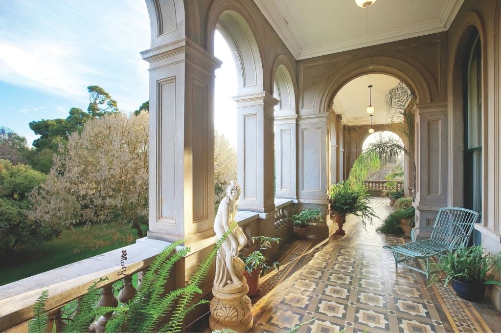 Columned verandas look out over the gardens. Photo: Christie's International