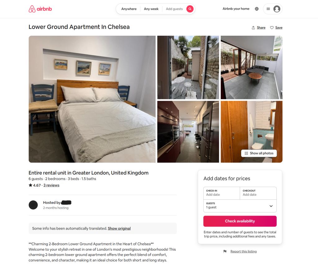 The rental listing on Airbnb. Photo: Airbnb