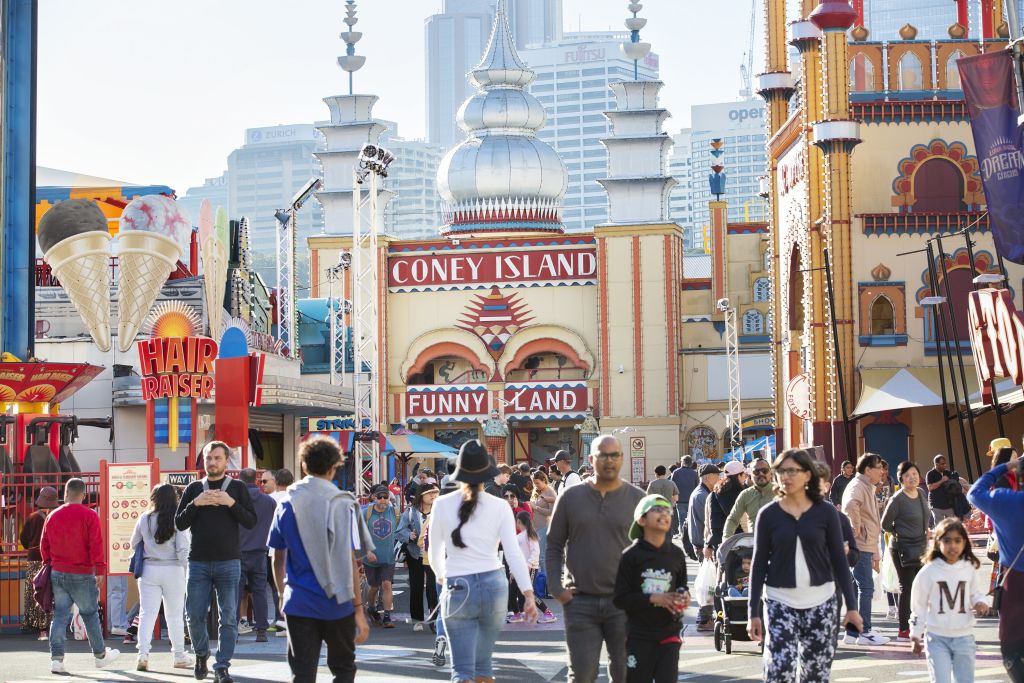 Crowds flock to Luna Park at Milsons Point, which has sold after an international campaign by CBRE. Photo: Rob Tuckwell