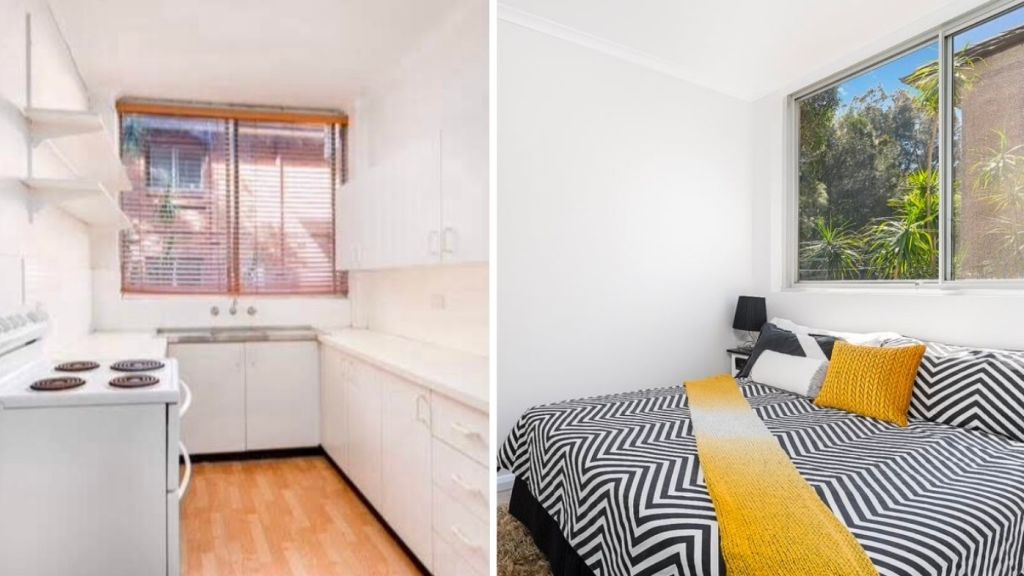 Vicki Reid turned an old kitchen into a separate double bedroom. Photo: Vicki Reid (Supplied)