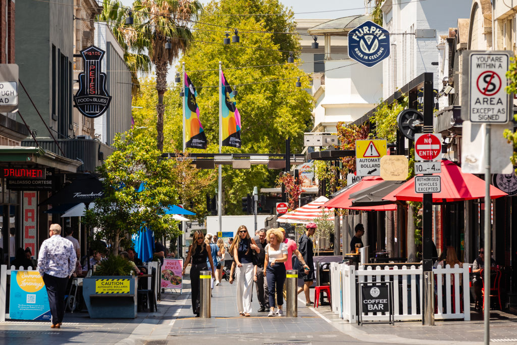 Bustling Little Malop Street. Photo: Greg Briggs