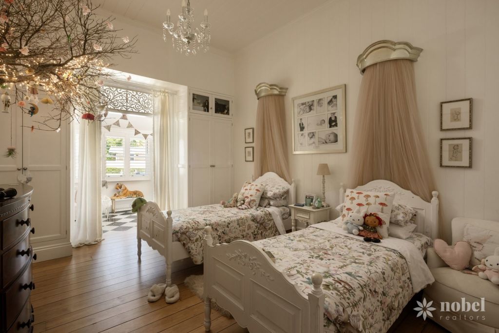 A cottagecore take on the vintage princess bedroom. Photo: Nobel Realtors