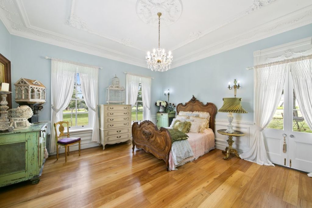 Ornate bedheads are a hallmark feature of the vintage princess trend. Photo: The Agency Hunter Valley