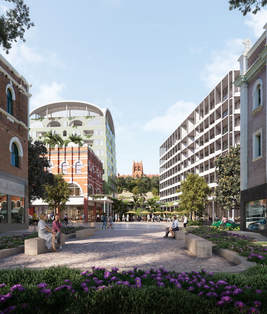 Seaside vistas at Newcastle’s East End development is a revitalisation of four city blocks.