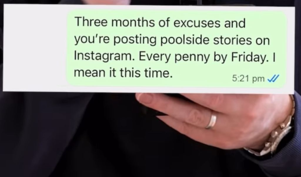 A tenant who claimed she was struggling to pay rent was exposed with one Instagram post.