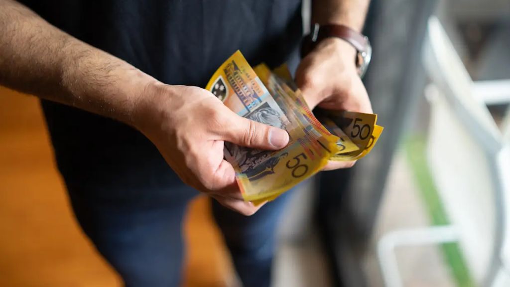 Man holding money